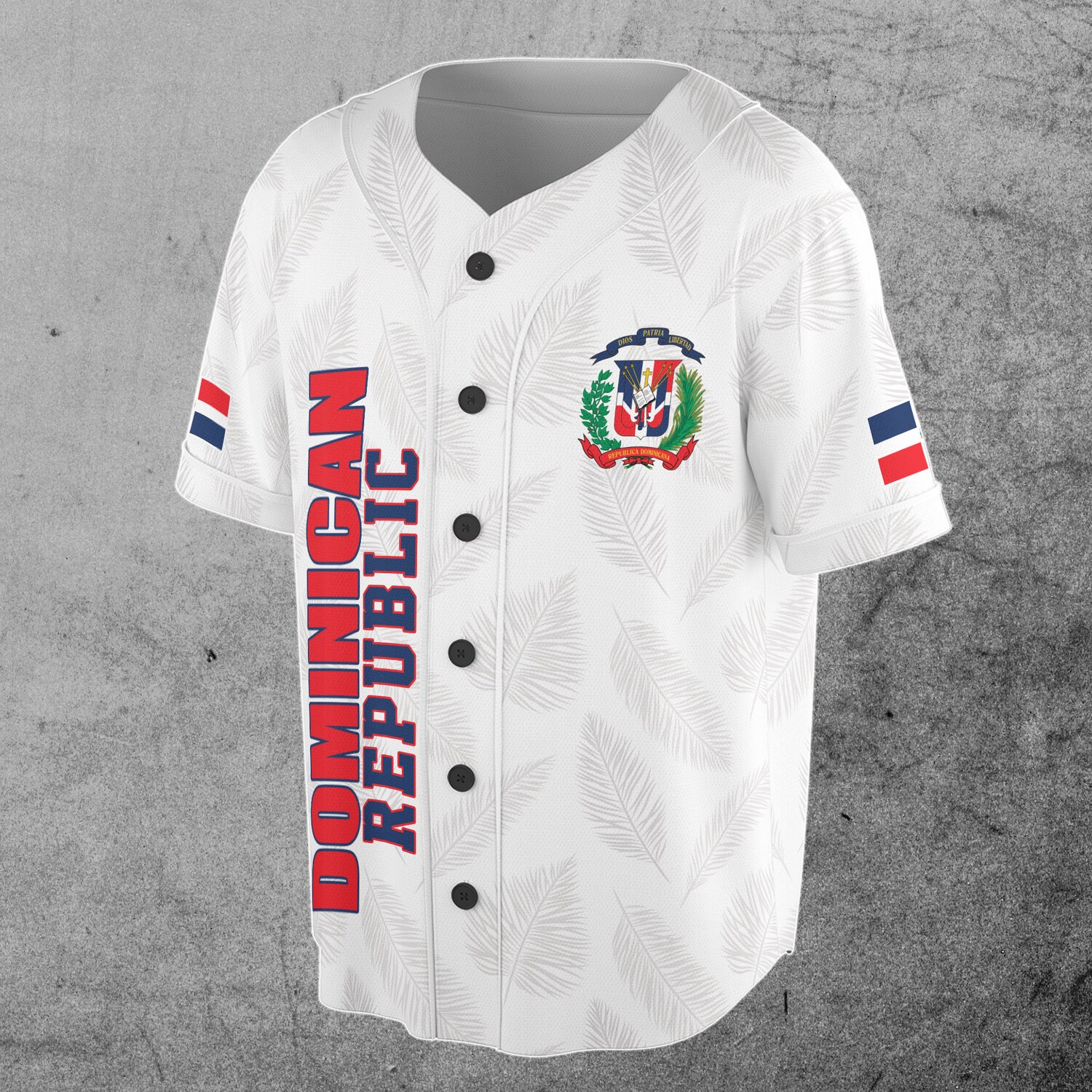 Personalized Dominican Republic Flag Baseball Jersey Custom Name & Number S-5XL image 1