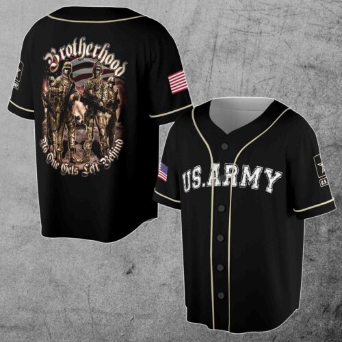 American Flag Army Brotherhood 3D Baseball Jersey Patriotic Apparel S-5XL image 0