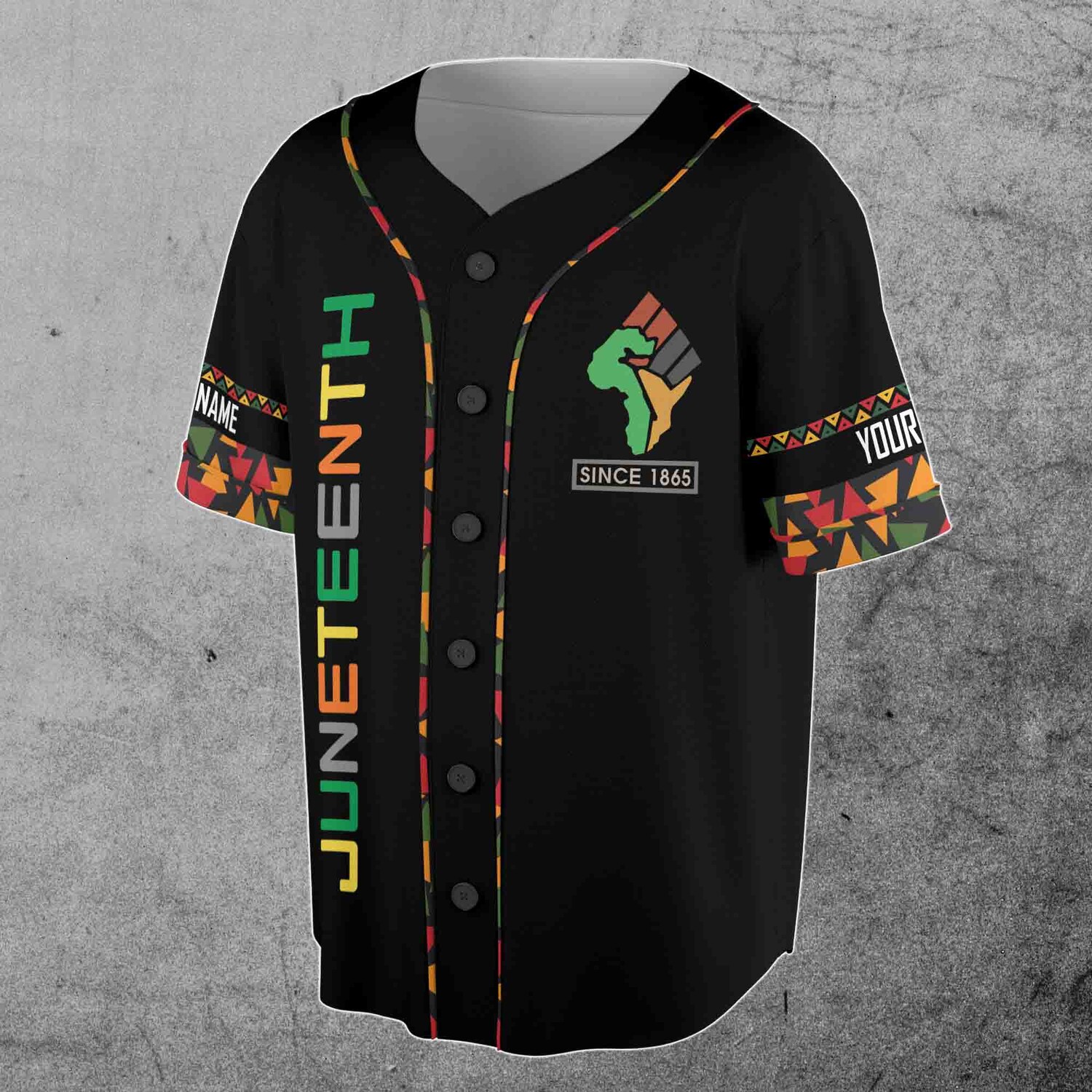 Personalized Juneteenth Flag Baseball Jersey Independence Day Freeish Since 1865 Sizes S-5XL image 1