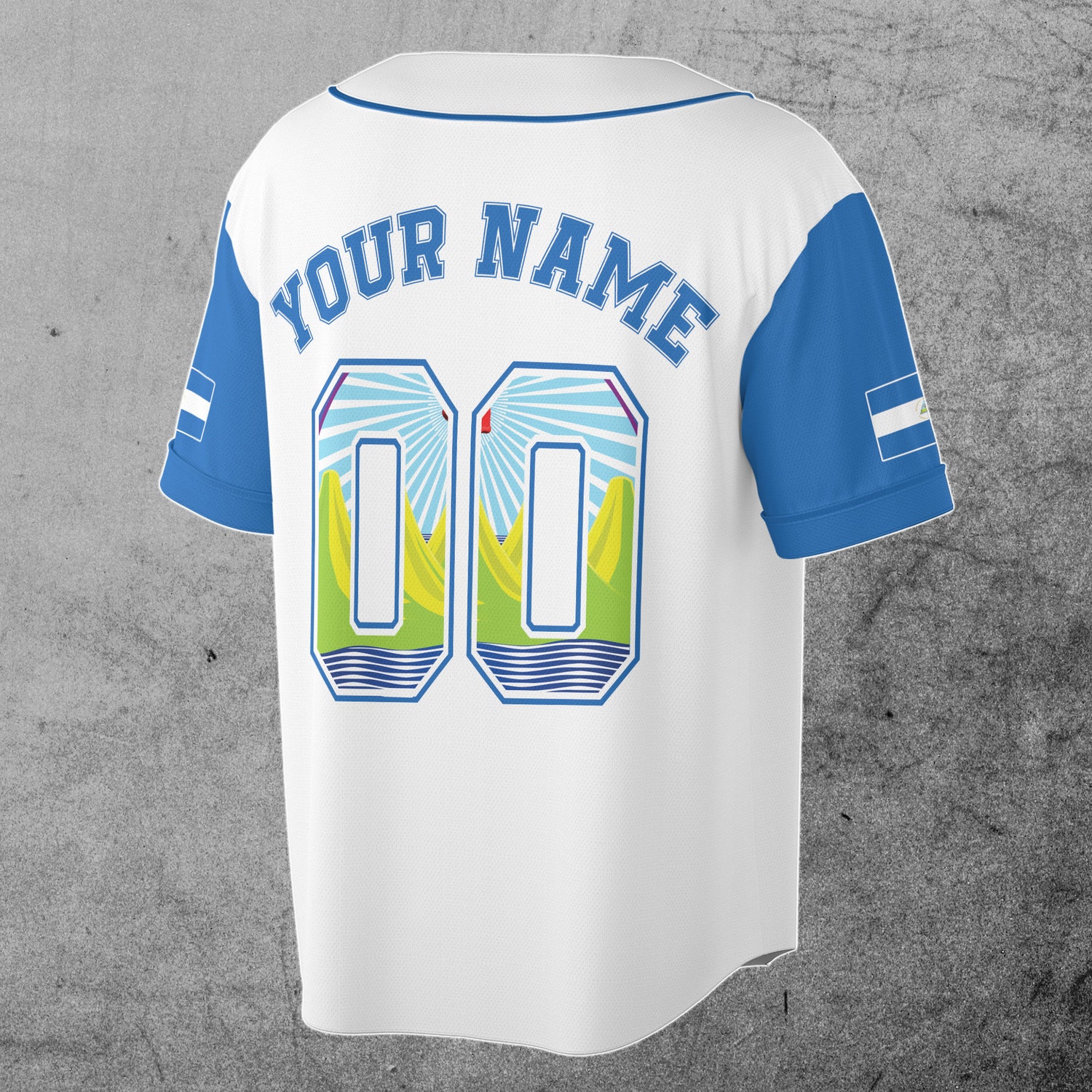 Custom Nicaragua Flag Baseball Jersey with Name & Number Sizes S-5XL Personalized Shirt image 2