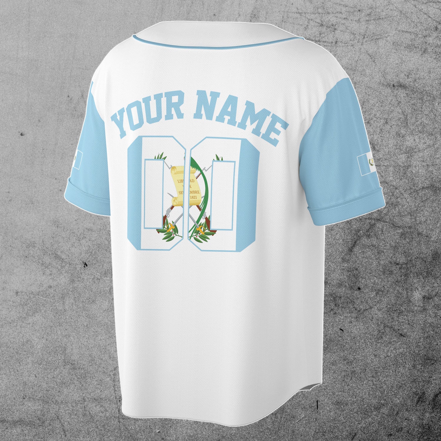 Personalized Guatemala Flag Baseball Jersey with Name & Number Sizes S-5XL image 2