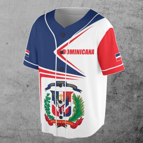 Personalized Dominican Republic Flag Baseball Jersey Custom Name Number S-5XL image 1