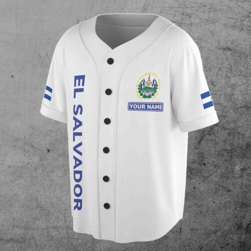 Custom El Salvador Baseball Jersey Shirt with Name Personalization S-5XL image 1