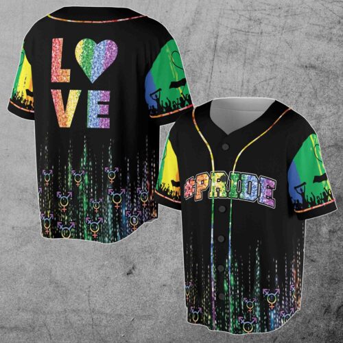 LGBT Pride Rainbow 3D Print Baseball Jersey Shirt Love Pride Month Apparel image 0