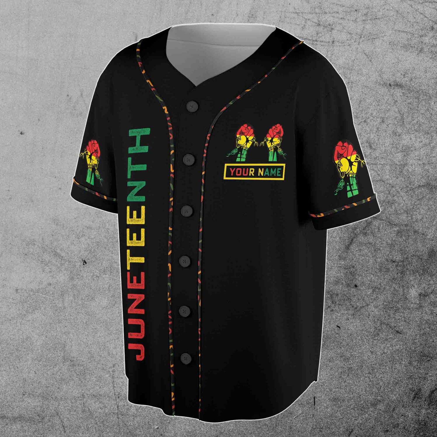 Personalized Juneteenth Flag Baseball Jersey Black History Independence Day 1865 Shirt S-5XL image 1