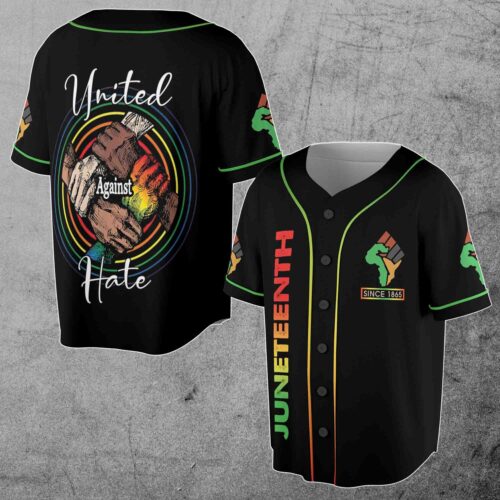 Juneteenth Black Pride Month 3D Baseball Jersey Sizes S-5XL Celebrating Since 1865 image 0