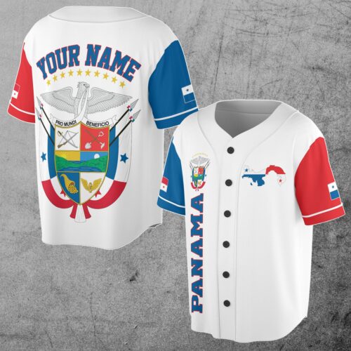 Personalized Panama Flag Coat Of Arms Baseball Jersey S-5XL Custom Panamá Shirt image 0