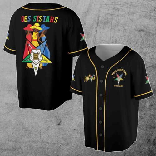 Personalized OES Sistars Order Of The Eastern Star Baseball Jersey Custom Name image 0