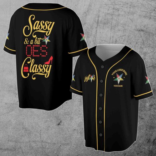 Personalized OES Sassy Classy Unisex Baseball Jersey Custom Name Sizes S-5XL image 0