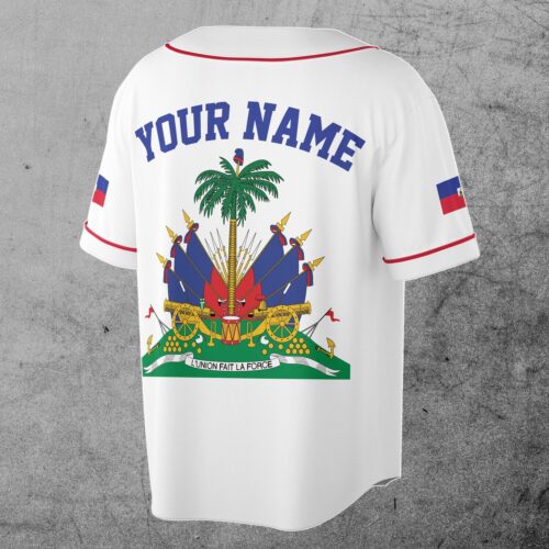 Custom Haiti Flag Baseball Jersey with Personalized Name and Number Patriotic S-5XL image 1