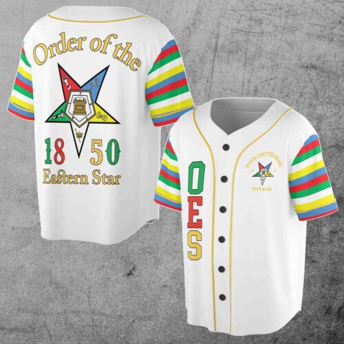 Custom Name Masonic OES Unisex Baseball Jersey Order of Eastern Star S-5XL image 0