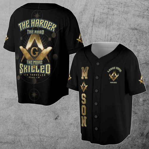 Personalized Freemasonry Baseball Jersey Custom Lodge Name Number Your Name S-5XL image 0