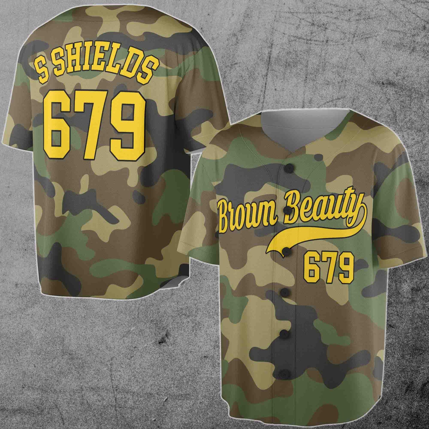 Personalized Camo Brown Baseball Jersey Custom Name Number & Team Youth & Adult S-5XL image 3