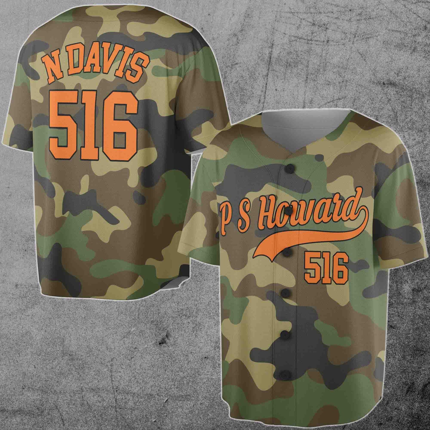 Personalized Camo Brown Baseball Jersey Custom Name Number & Team Youth & Adult S-5XL image 4