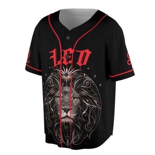 Leo Zodiac Constellation Fire Design Baseball Jersey Sizes S-5XL image 1