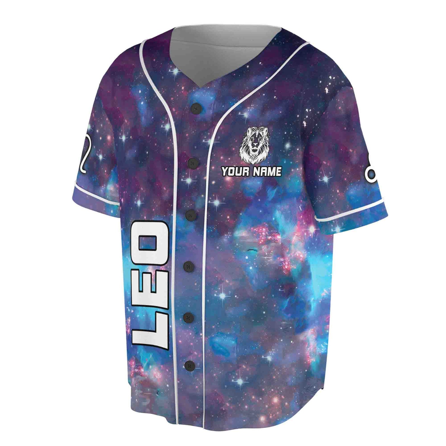 Galaxy Zodiac Leo Constellation Baseball Jersey S-5XL Astrology Apparel image 1