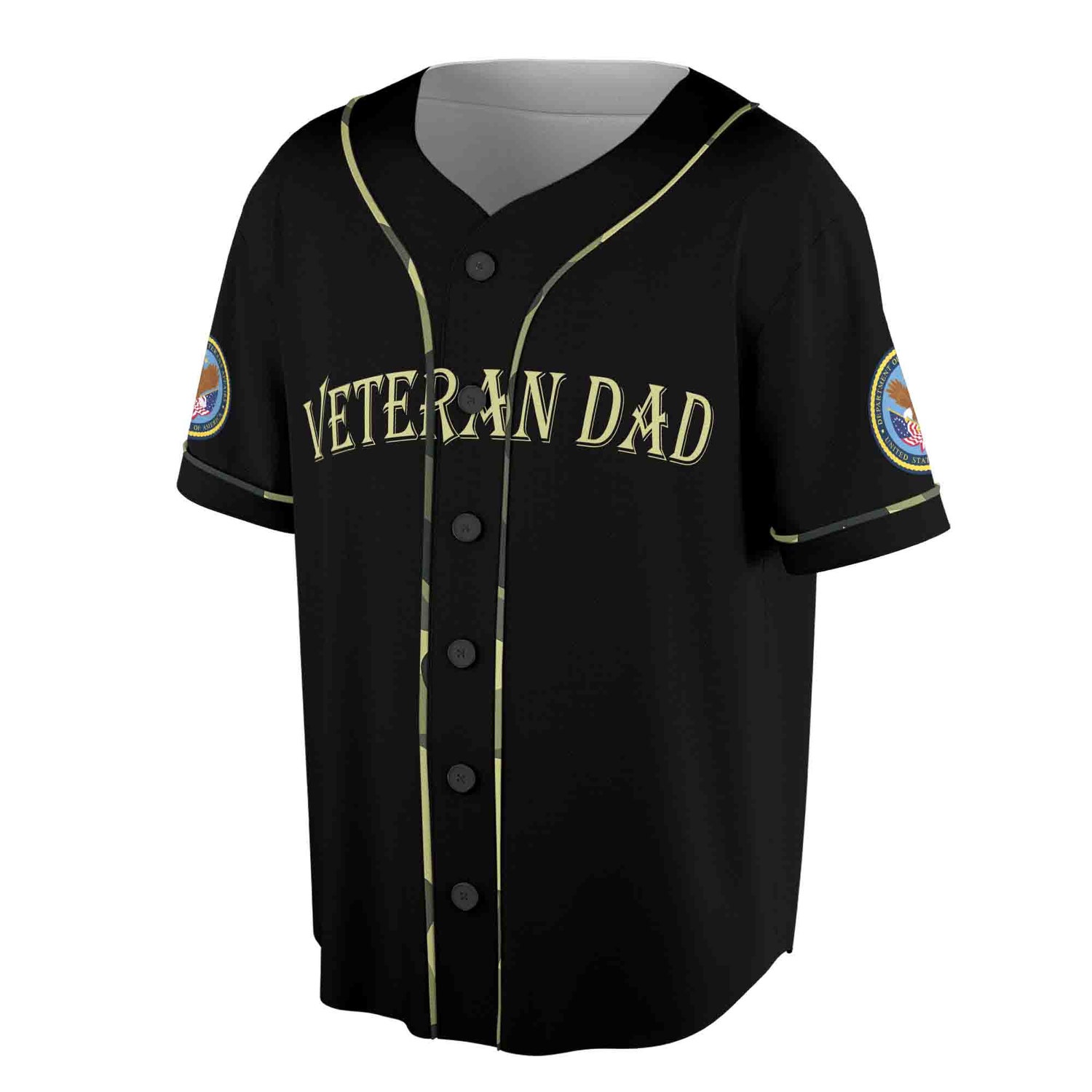 Patriotic Veteran Dad Heroes Eagle American Flag Baseball Jersey Sizes S-5XL image 1