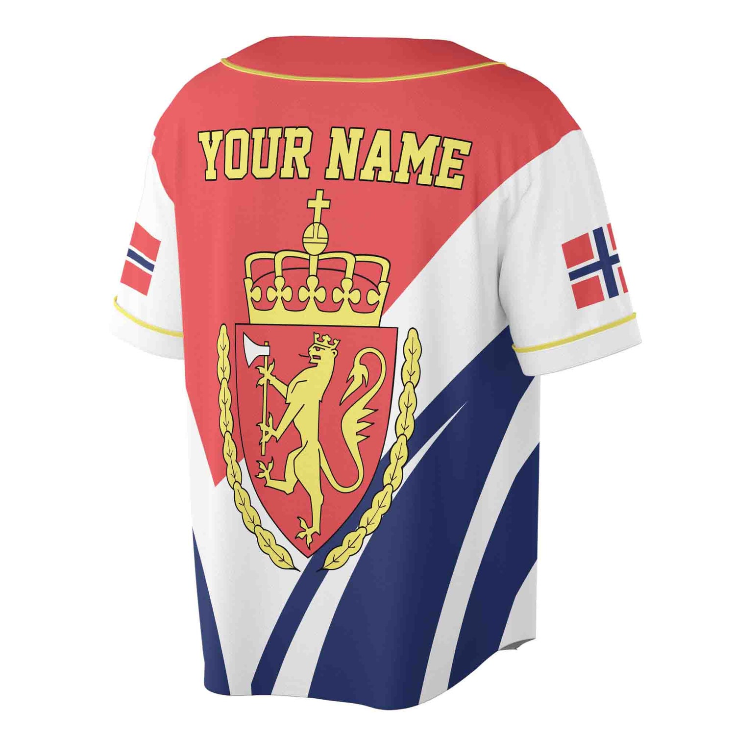 Custom Norway Coat of Arms Baseball Jersey S-5XL Personalized Patriotic Shirt image 2