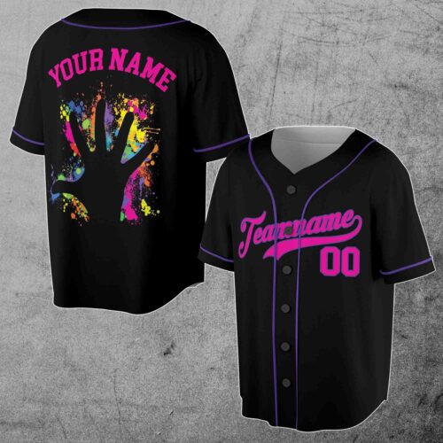 Custom Colorful Spatter Baseball Jersey S-5XL Personalized Athletic Wear image 0