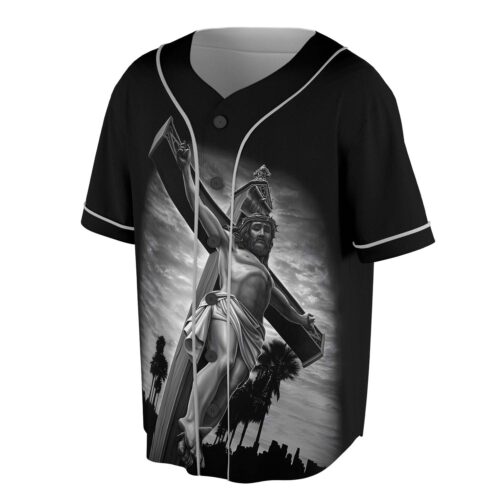 Jesus In The Darkness Cross Baseball Jersey Religious Apparel S-5XL image 1