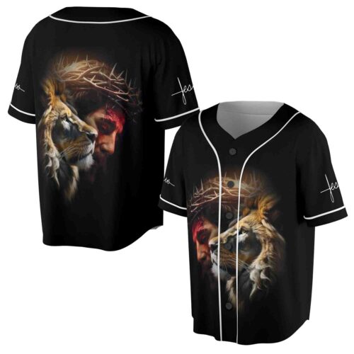 Deep In Your Mind Jesus Lion Of Judah Baseball Jersey S-5XL Christian Apparel image 0