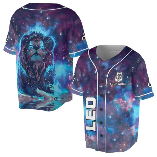 Galaxy Zodiac Leo Constellation Baseball Jersey S-5XL Astrology Apparel image 0