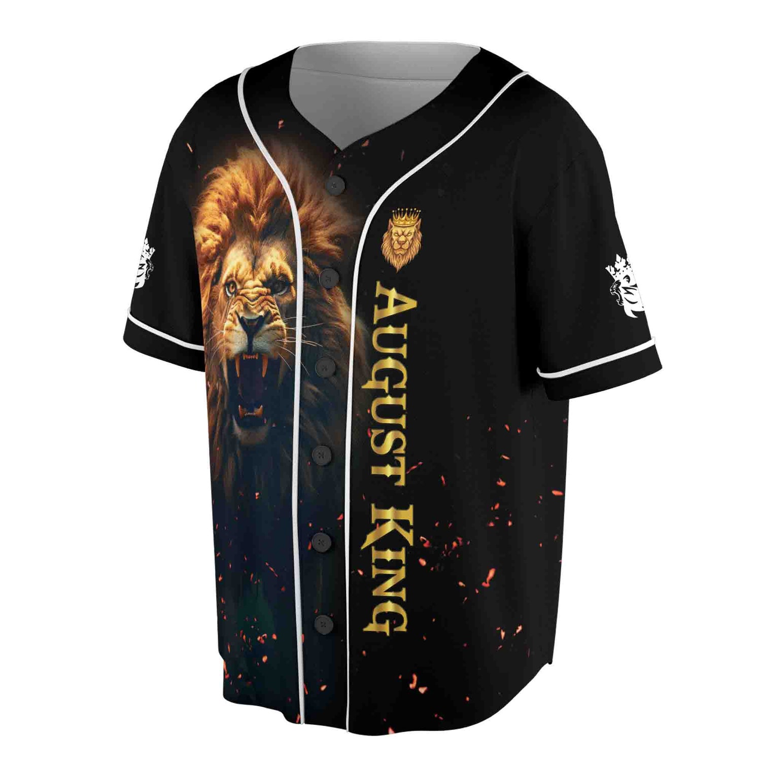 August Leo Zodiac Lion Grunge Baseball Jersey S-5XL King Leo Astrology Shirt image 1