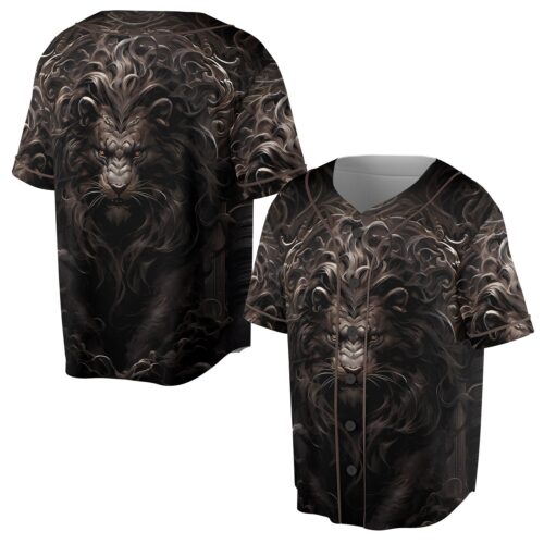 Grunge Gothic Lion Eyes Baseball Jersey Lion Lover Gift Sizes S-5XL image 0