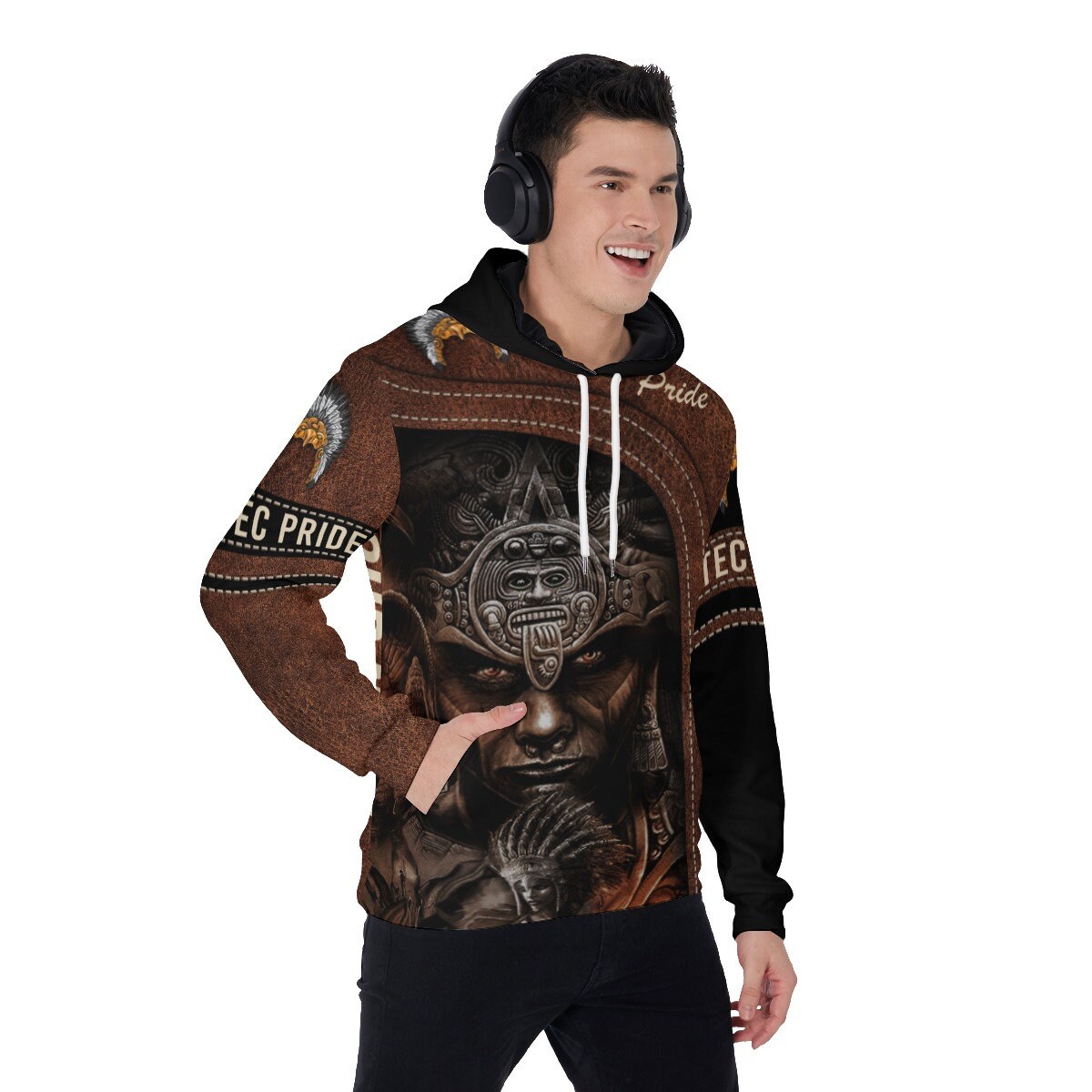 Personalized Aztec Warriors Hoodie Custom Pullover Mexican Hoodie Gift for Men image 2