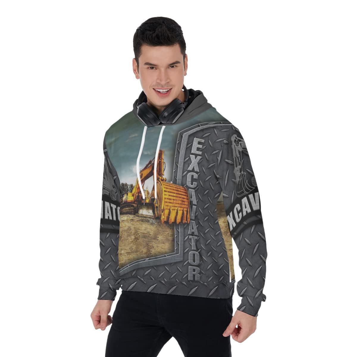 Unisex Excavator Pullover Hoodie Novelty Gifts for Men and Women image 1