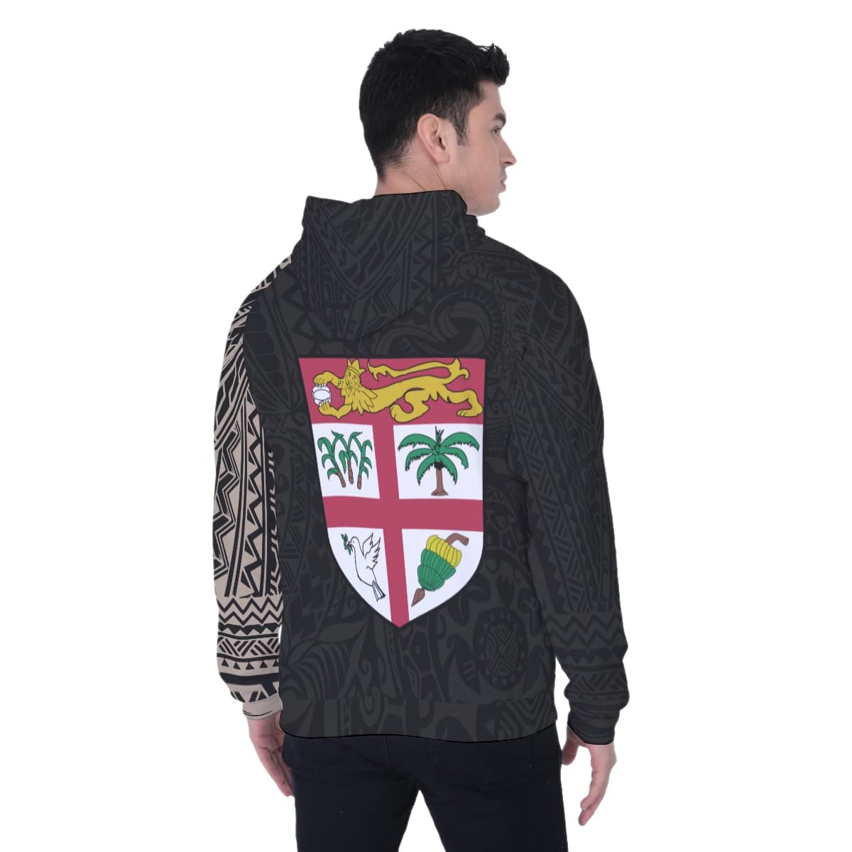 Unisex Fiji Polynesian Tattoo Style Pullover Hoodie image 3