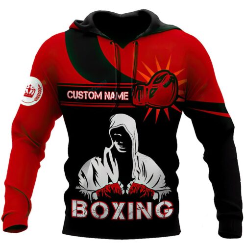 Unisex Personalized Boxing Hoodie Novelty Pullover Sweatshirt with Front Pocket Gifts for Men and Women image 0