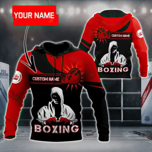 Unisex Personalized Boxing Hoodie Novelty Pullover Sweatshirt with Front Pocket Gifts for Men and Women image 1