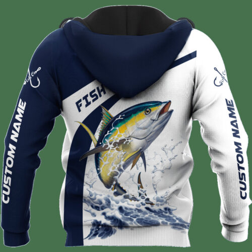 Personalized Unisex Tuna Fishing Hoodie Sweatshirt with Front Pocket Gifts for Men and Women image 1