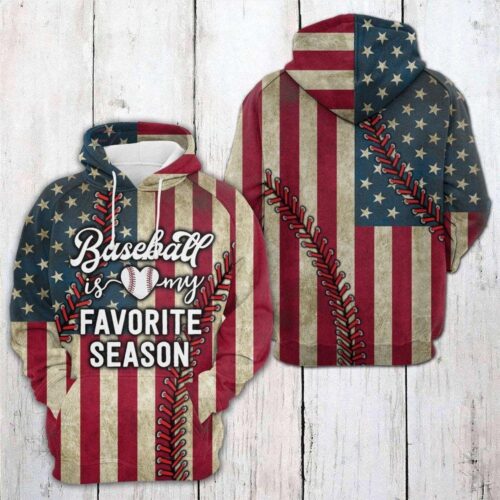 Unisex Novelty Baseball Hoodie American Flag Sweatshirt Baseball Lover Gift USA Pride Apparel image 0