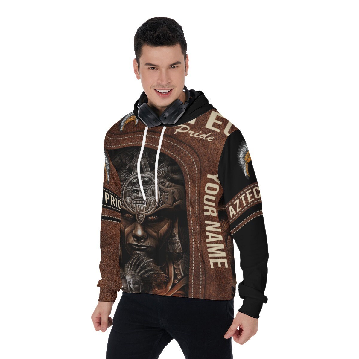 Personalized Aztec Warriors Hoodie Custom Pullover Mexican Hoodie Gift for Men image 3