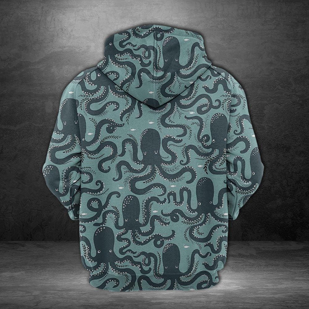 Unisex Octopus Hoodie Animal Lover Pullover Sweatshirt image 1