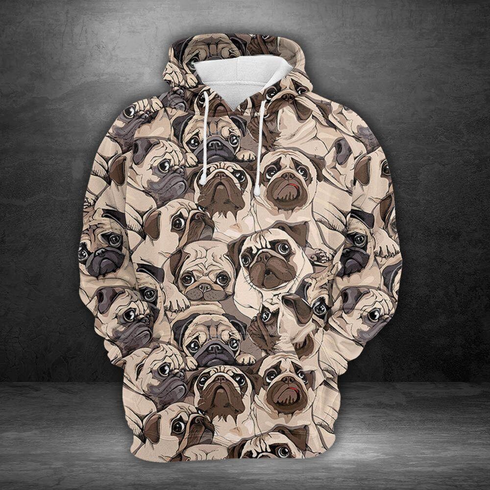 Unisex Pug Lover Hoodie Cute Pugs Sweatshirt Dog Lover Gift Pug Sweatshirt image 1