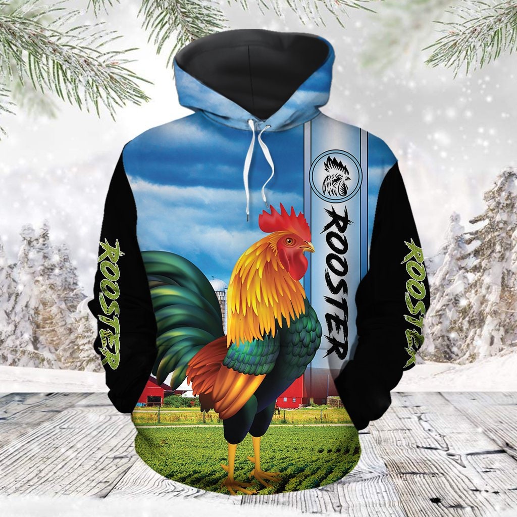 Unisex Rooster Sweatshirt Hoodie Rooster Lover Gift Cozy Rooster Pullover Shirt image 1