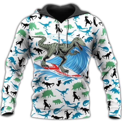 Unisex Velociraptor Dinosaur Hoodie Sweatshirt Perfect Dinosaur Lover Gift image 0