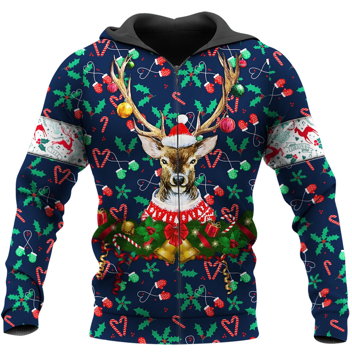 Unisex Christmas Deer Sweatshirt Hoodie Deer Lover Pullover for Holiday Season image 1