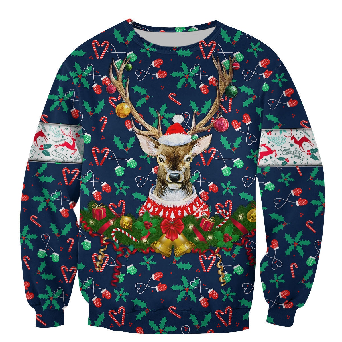 Unisex Christmas Deer Sweatshirt Hoodie Deer Lover Pullover for Holiday Season image 2