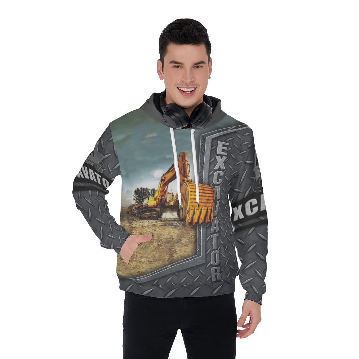 Unisex Excavator Pullover Hoodie Novelty Gifts for Men and Women image 2