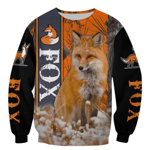 Unisex Fox Hunter Hoodie Sweatshirt Fox Animal Pullover Hunter Themed Apparel image 1