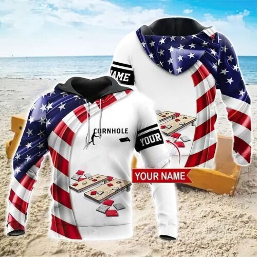 Personalized Unisex Cornhole Hoodie Pullover Sweatshirt with Front Pocket Gifts for Men and Women image 0