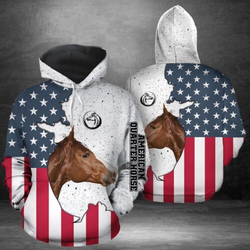 Unisex American Flag Horse Hoodie Sweatshirt Patriotic Horse Shirt American Flag Gift image 0