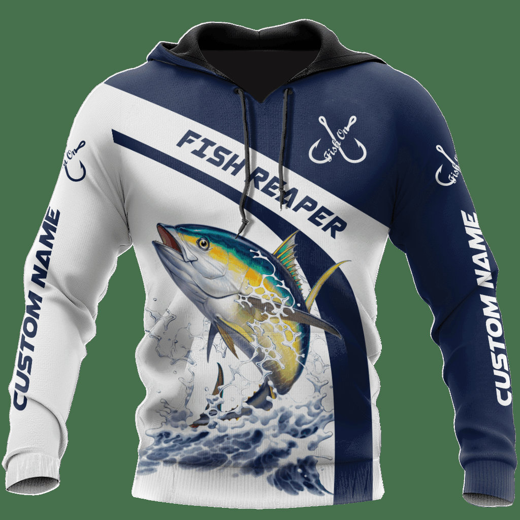 Personalized Unisex Tuna Fishing Hoodie Sweatshirt with Front Pocket Gifts for Men and Women image 2