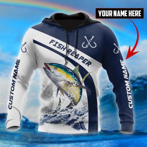 Personalized Unisex Tuna Fishing Hoodie Sweatshirt with Front Pocket Gifts for Men and Women image 0