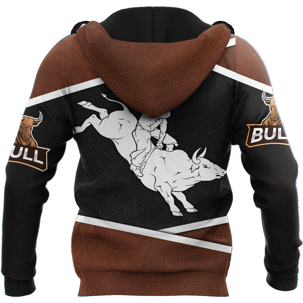 Personalized Bull Riding Unisex Hoodie with Front Pocket - Novelty Sweatshirt Gifts for Men & Women image 3