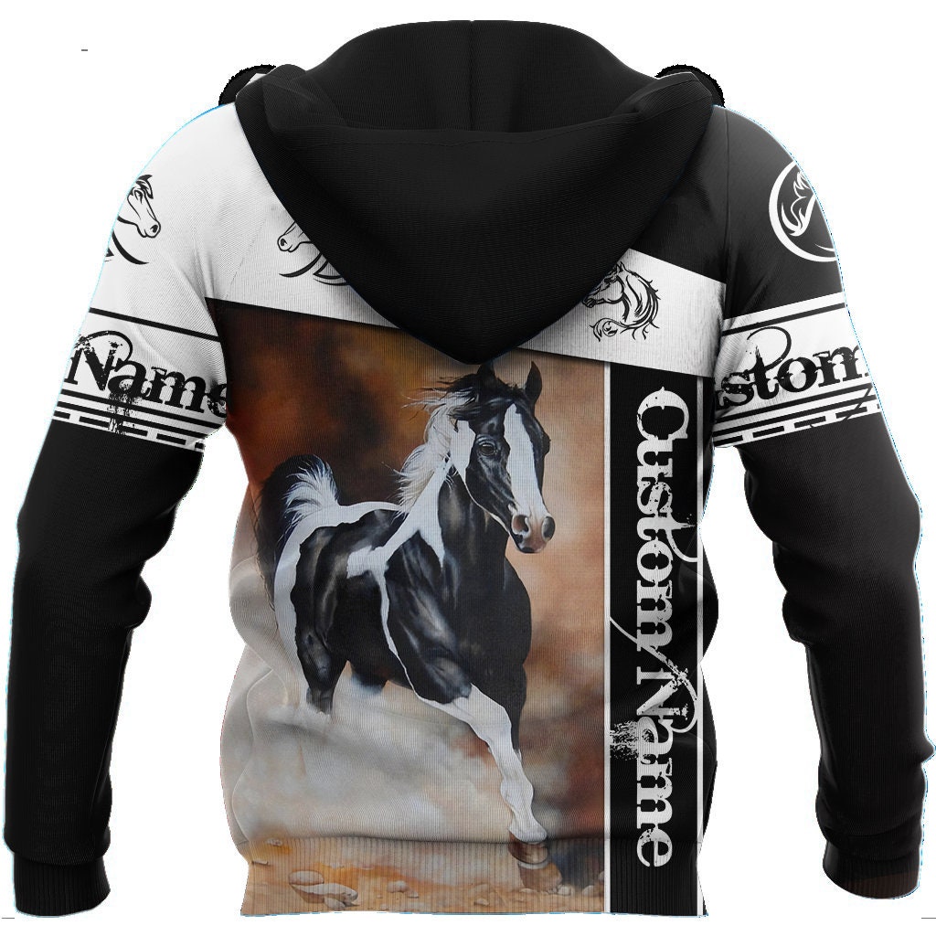 Personalized Unisex Horse Lover Hoodies Novelty Pullover Sweatshirt with Front Pocket Gifts for Men and Women image 1